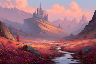 digitally paint fantasy landscape