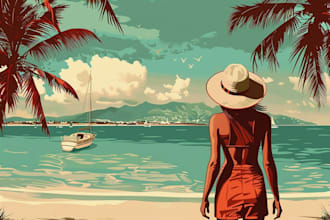 create a stunning retro vintage poster travel poster