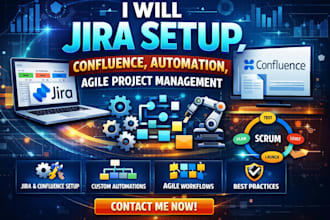 jira setup, confluence, automation, agile project management
