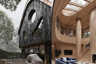 do 3d house exterior design,interior design