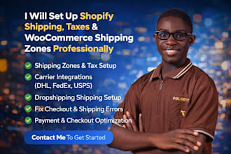 setup shopify shipping, shopify tax, woocommerce shipping zones and store