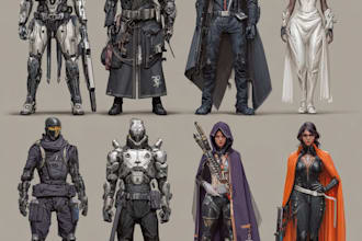 create scifi, fantasy, superhero character design