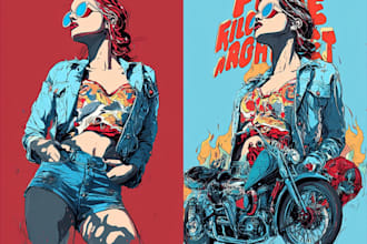create a unique street pop art illustration