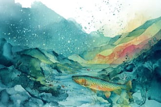 draw watercolour illustration for anything
