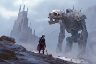 paint scifi or fantasy digital art illustration