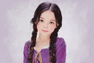 draw a custom disney style portrait from your photo