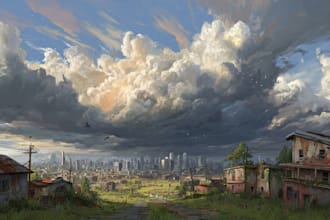 create realistic landscape illustrations, urban, natural, fantasy