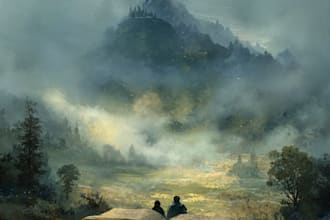 draw a amazing fantasy book cover illustration