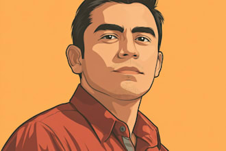 design awesome vector vexel art cartoon portrait