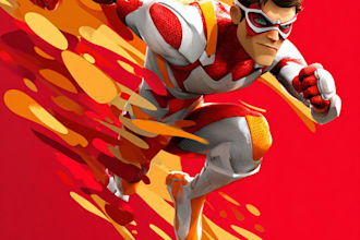 make super hero vector cartoon