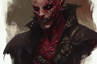 design an fantasy horror horror villain character