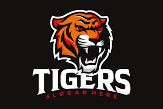 do angry tiger mascot logo for your brand