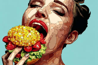 design modern pop art portrait for wall art or social media