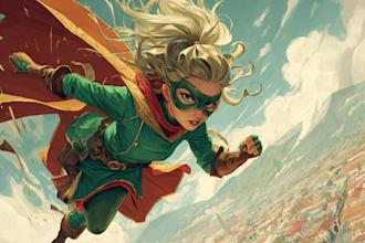 illustrate superhero character art