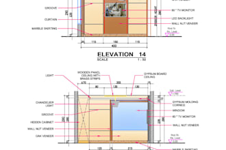 produce detailed autocad plans, sections, and elevations