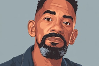 draw awesome gta style vector cartoon portrait from