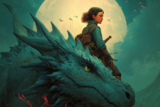illustrate fantasy book, children book cover, e book cover design