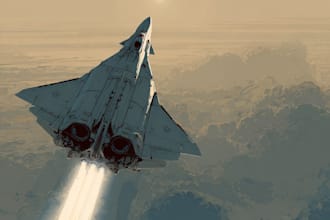 draw spaceship concept art or design a starship