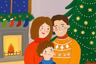 made an amazing christmas family portrait