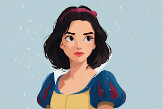 make cute disney style family portrait illustration