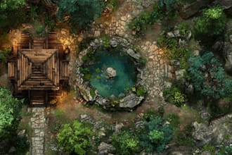 draw a unique dnd rpg battle map
