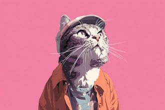 make a gorgeous pop art of dog cat pet animal portrait