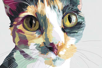create a marvelous  pop art for your pet animal illustration