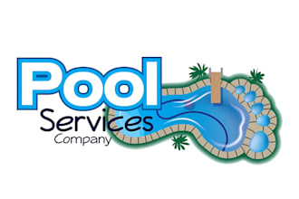 makes swimming pool, pool cleaning logo design