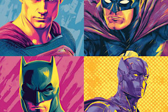 draw a cartoon illustration and pop art style