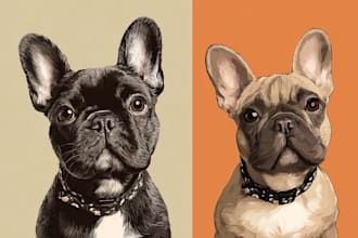 create a magical disney style pet portrait illustration