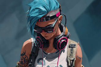 make cyberpunk character art