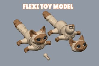 design custom 3d flexi toy, articulated model, bjd, flexi animal stl for print