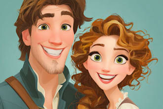 draw you a beautiful portrait disney cartoon style