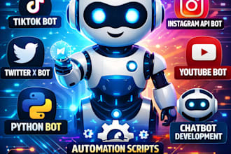 develop social media bot, instagram bot, twitter x bot, tiktok bot, youtube bot,