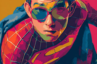 design an amazing superhero pop art
