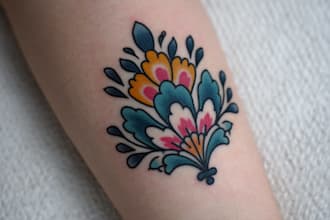 make a custom gorgeous traditional tattoo design