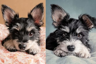 draw your pet as a disney cartoon character portrait