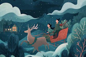 christmas children book illustration, bible illustration
