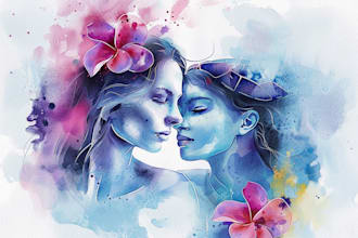 create digital watercolor illustrations and wall art