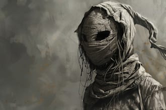 make an fantasy character and horror of illustration artwork
