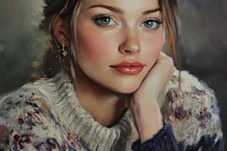 paint a real oil painting on canvas