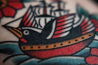 amazing traditional or old school tattoo style design