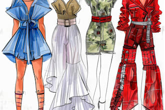 do professional technical flat sketches for fashion design