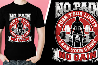 do creative gym fitness workout t shirt design