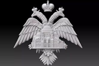 customize 3d country logo, coat of arm, product design, stl output, 3d printing