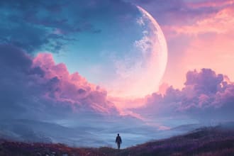 create a dreamy surreal or fantasy music cover