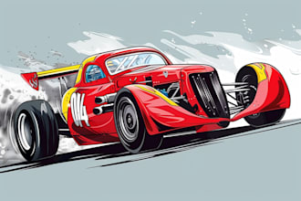 do racing car and automotive illustration in vector art