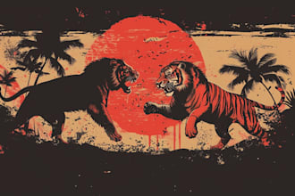 make concepts, linocut or woodcut illustrations