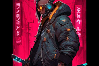create cyberpunk character art