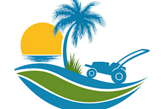 design beach landscape and lawn care logo